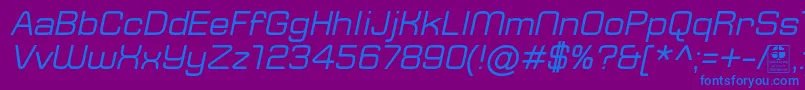 TypoSquareItalicDemo Font – Blue Fonts on Purple Background