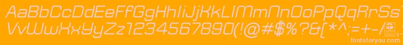 Шрифт TypoSquareItalicDemo – розовые шрифты на оранжевом фоне