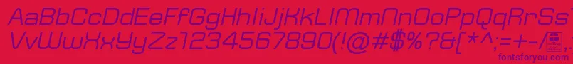 TypoSquareItalicDemo Font – Purple Fonts on Red Background