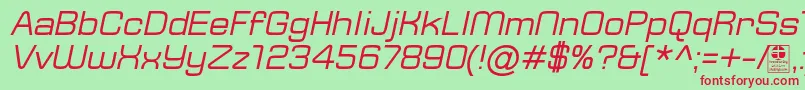 TypoSquareItalicDemo-Schriftart – Rote Schriften auf grünem Hintergrund