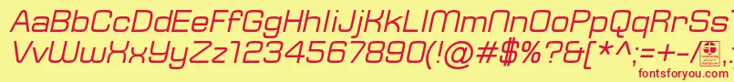 TypoSquareItalicDemo Font – Red Fonts on Yellow Background