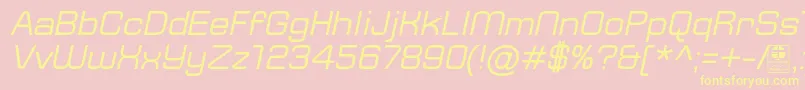 TypoSquareItalicDemo Font – Yellow Fonts on Pink Background