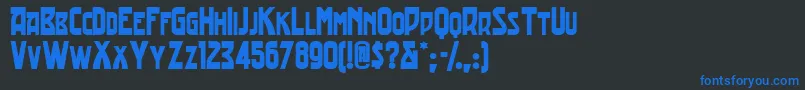 Tradingpostnf Font – Blue Fonts on Black Background