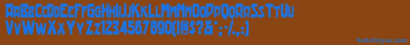 Tradingpostnf Font – Blue Fonts on Brown Background