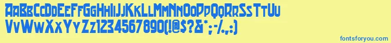 Tradingpostnf Font – Blue Fonts on Yellow Background