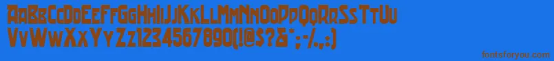 Tradingpostnf Font – Brown Fonts on Blue Background