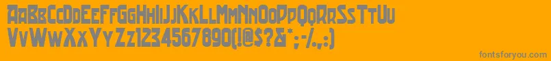 Tradingpostnf-Schriftart – Graue Schriften auf orangefarbenem Hintergrund