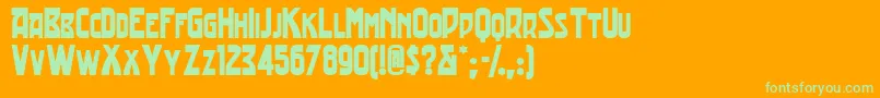Tradingpostnf Font – Green Fonts on Orange Background