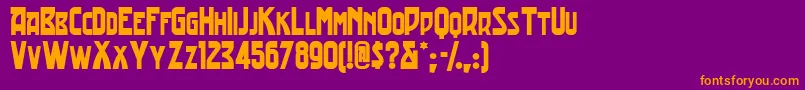 Tradingpostnf Font – Orange Fonts on Purple Background