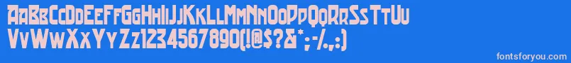 Tradingpostnf Font – Pink Fonts on Blue Background