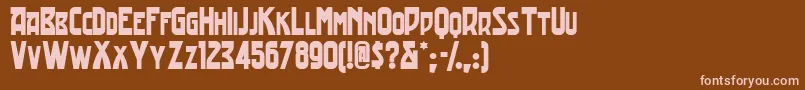 Tradingpostnf Font – Pink Fonts on Brown Background