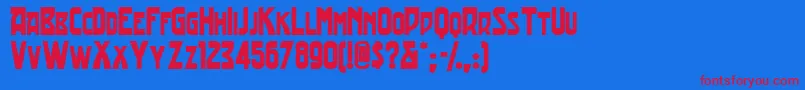 Tradingpostnf Font – Red Fonts on Blue Background