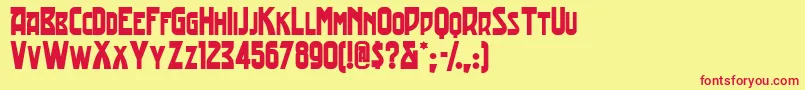 Tradingpostnf Font – Red Fonts on Yellow Background