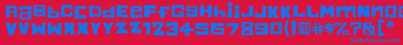 ChunkyMunkyOne Font – Blue Fonts on Red Background