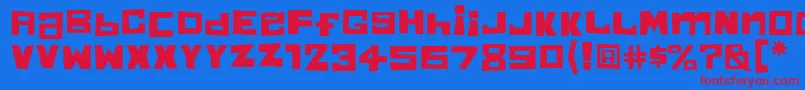 ChunkyMunkyOne Font – Red Fonts on Blue Background