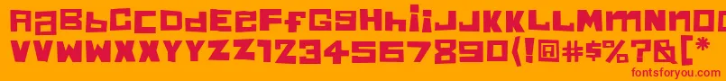 ChunkyMunkyOne Font – Red Fonts on Orange Background