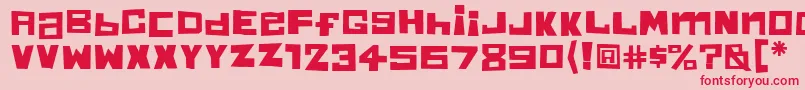 フォントChunkyMunkyOne – ピンクの背景に赤い文字