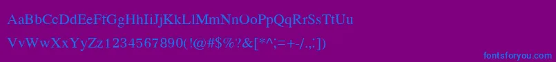 Kodchiangupc-Schriftart – Blaue Schriften auf violettem Hintergrund