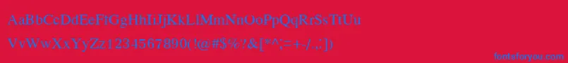Kodchiangupc-Schriftart – Blaue Schriften auf rotem Hintergrund