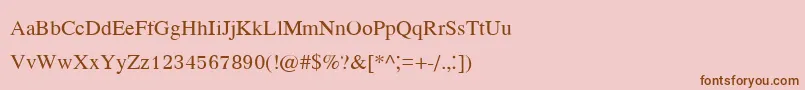 Kodchiangupc-fontti – ruskeat fontit vaaleanpunaisella taustalla