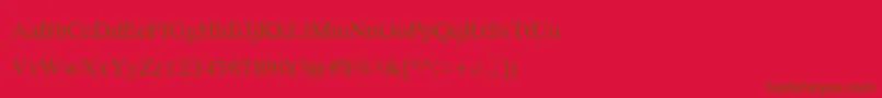 Kodchiangupc-fontti – ruskeat fontit punaisella taustalla