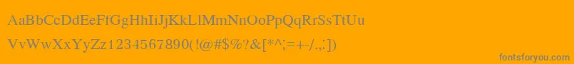 Kodchiangupc-fontti – harmaat kirjasimet oranssilla taustalla