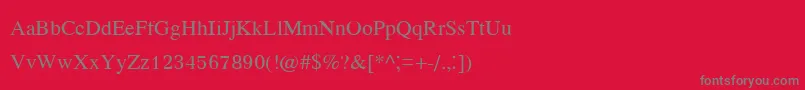 Kodchiangupc-fontti – harmaat kirjasimet punaisella taustalla
