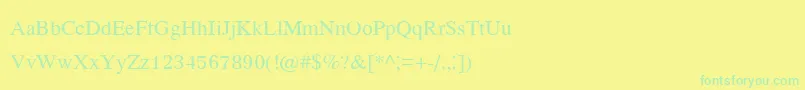 フォントKodchiangupc – 黄色い背景に緑の文字