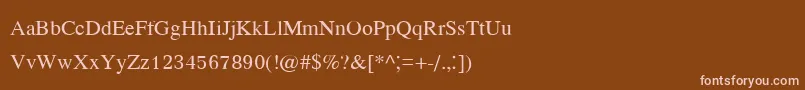 Kodchiangupc-fontti – vaaleanpunaiset fontit ruskealla taustalla