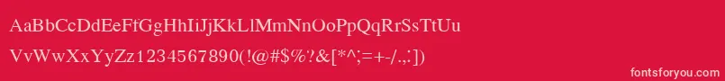 Kodchiangupc-fontti – vaaleanpunaiset fontit punaisella taustalla