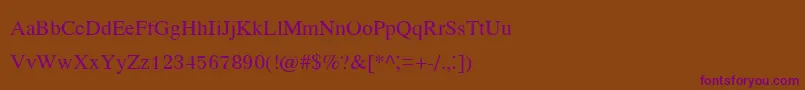 Kodchiangupc-fontti – violetit fontit ruskealla taustalla