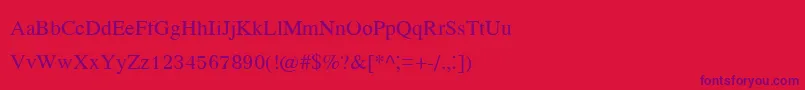 Kodchiangupc-Schriftart – Violette Schriften auf rotem Hintergrund