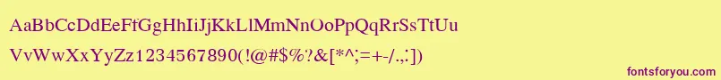 Kodchiangupc Font – Purple Fonts on Yellow Background