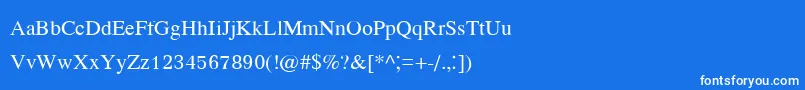 Шрифт Kodchiangupc – белые шрифты на синем фоне