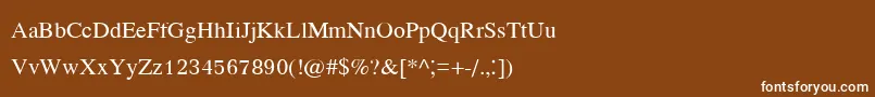 Kodchiangupc-fontti – valkoiset fontit ruskealla taustalla