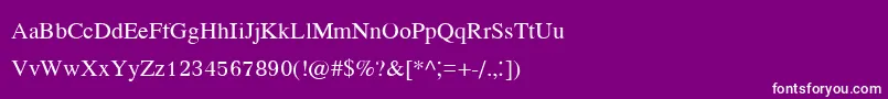 Kodchiangupc-Schriftart – Weiße Schriften auf violettem Hintergrund