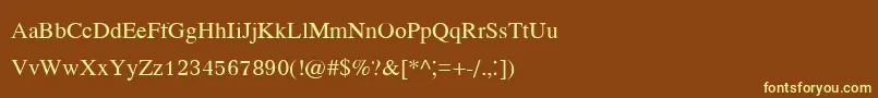 Kodchiangupc-fontti – keltaiset fontit ruskealla taustalla