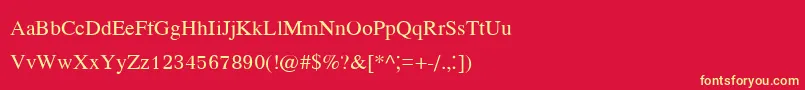 Kodchiangupc-fontti – keltaiset fontit punaisella taustalla