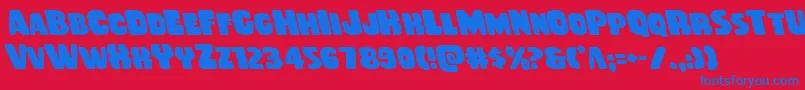 Rubberboyleft Font – Blue Fonts on Red Background