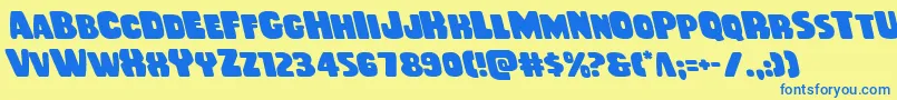 Rubberboyleft Font – Blue Fonts on Yellow Background
