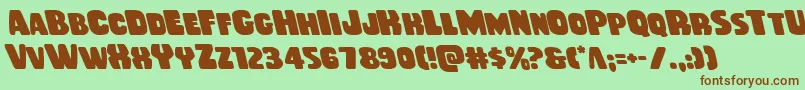 Rubberboyleft Font – Brown Fonts on Green Background