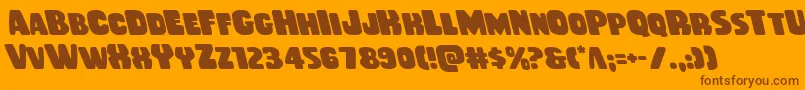 Rubberboyleft Font – Brown Fonts on Orange Background