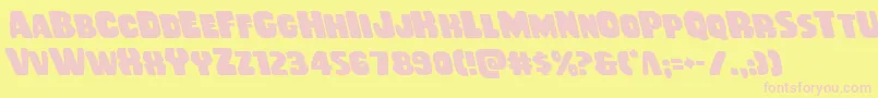 Rubberboyleft Font – Pink Fonts on Yellow Background