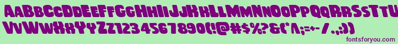 Rubberboyleft Font – Purple Fonts on Green Background