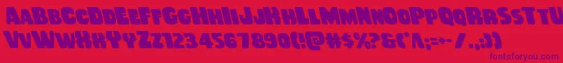 Rubberboyleft Font – Purple Fonts on Red Background