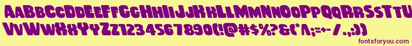 Rubberboyleft Font – Purple Fonts on Yellow Background