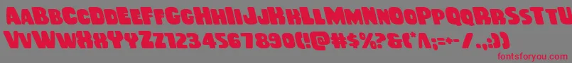 Rubberboyleft-fontti – punaiset fontit harmaalla taustalla