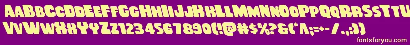 Rubberboyleft Font – Yellow Fonts on Purple Background