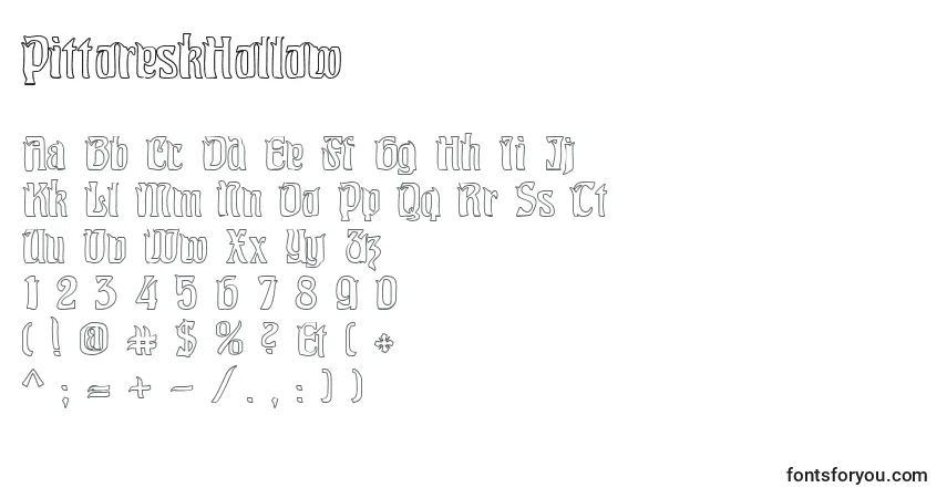 PittoreskHollow Font – alphabet, numbers, special characters