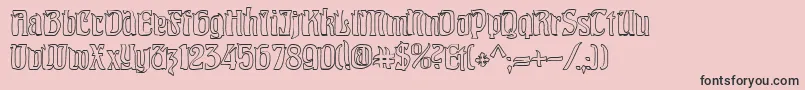 PittoreskHollow-fontti – mustat fontit vaaleanpunaisella taustalla
